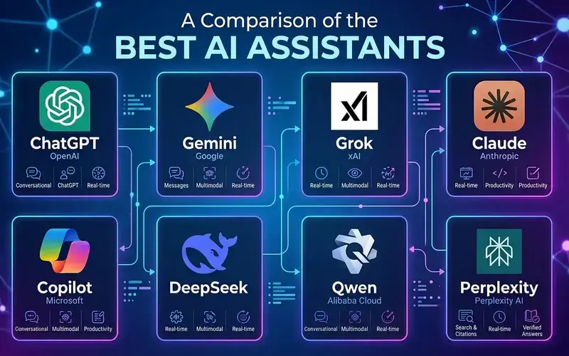 Best AI Assistants comparison poster image